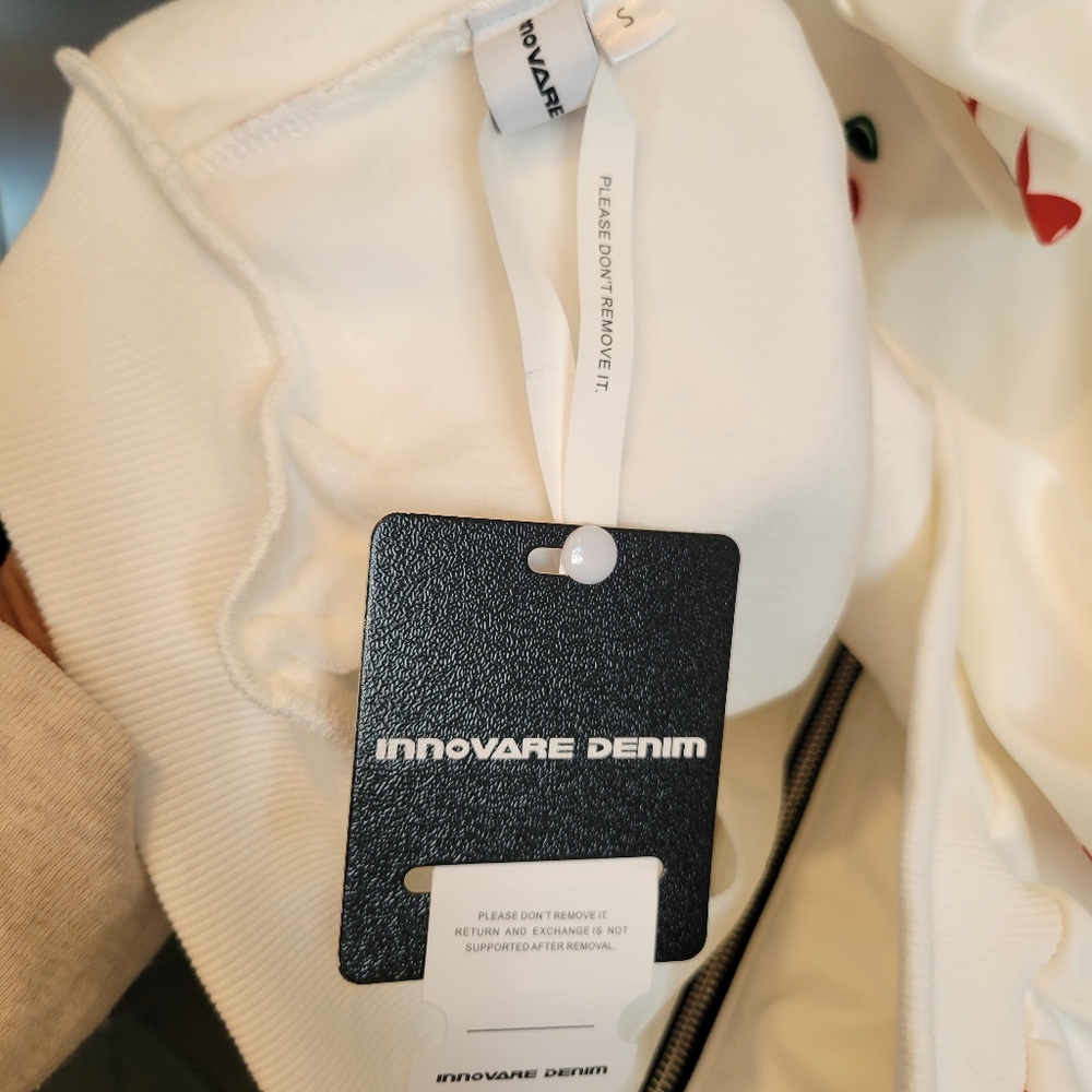 INNOVARE DENIM Dania Long Sleeve Printed Hooded Jacket NWT - Picture 7 of 12